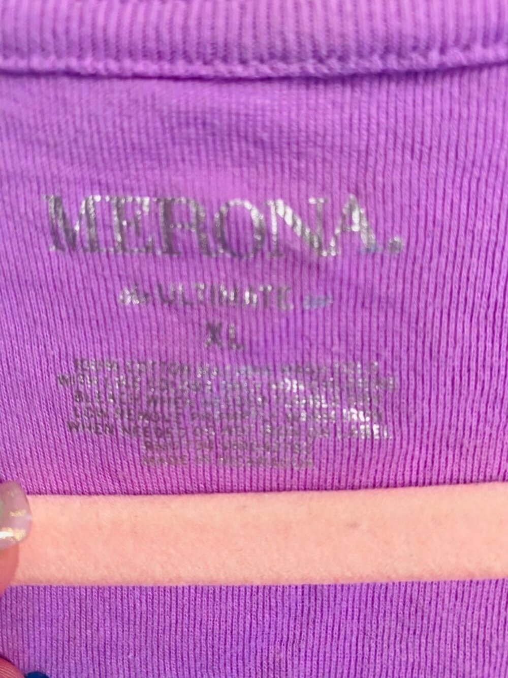 Merona Purple Short Sleeve V-Neck T-Shirt XL Cotton Blend Casual Basic - Picture 2 of 4